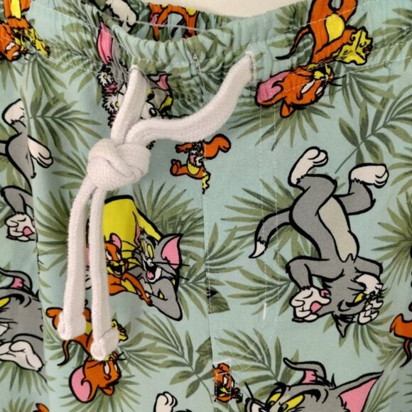 Tom &Jerry Mens Shorts Size XL Allover Print Rayon Summer Vacation Resort - Picture 4 of 9